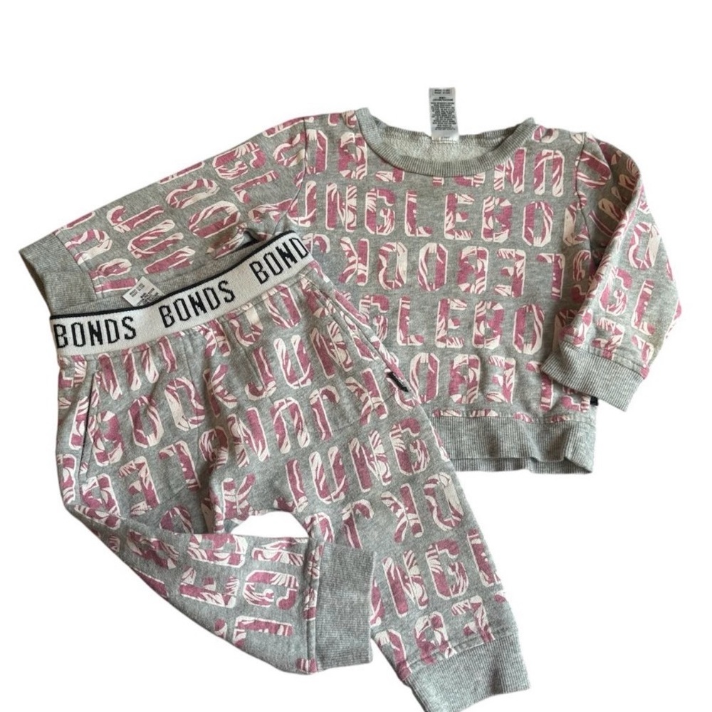 RARE Bonds Pink and Gray Baby Set
